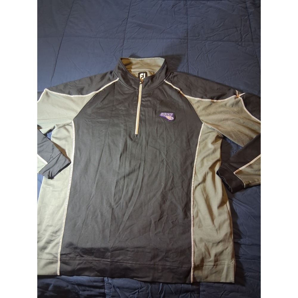 FootJoy FJ Golf Pullover 1/4 Zip Nylon Mens XL Black Athletic Performance‎
